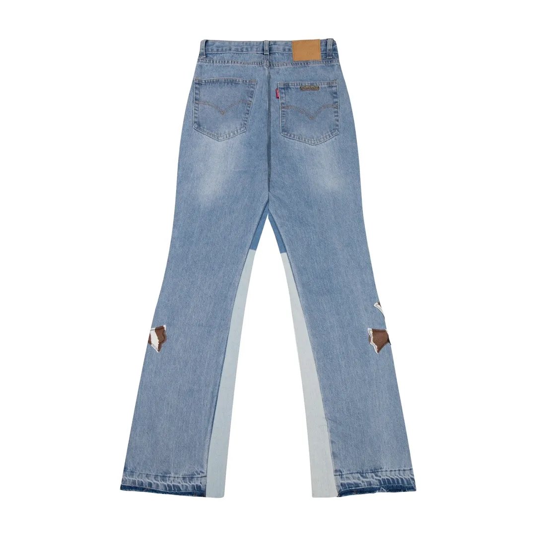 P290 Style No.: H471 Chrome Hearts CH Chrome Hearts Heavy Industry Damaged High Street Jeans exude unruly personality and unique charm. Every wear and tear is carefully designed to present a unique artistic feel. Made of imported denim fabric, which has undergone heavy industrial washing and destruction treatment, the trousers show a super cool effect on the upper body, allowing you to dominate the fashion stage.  This is more than just a pair of jeans, it is an expression of attitude. With its unique design concept and ultimate pursuit of details, Croxin breaks traditional boundaries and defines the jeans trend in the new era. The trousers are made of double-layer woven fabric and matched with customized hardware, showing an incomparably beautiful and unique style, making every wearer the focus of fashion. Imported denim fabric, super heavy-duty washed and damaged, the upper body is super cool! Customized hardware, incomparably good-looking model. The production process is difficult. It has a high-street feel. Color: blue Size: S M L XL XXL